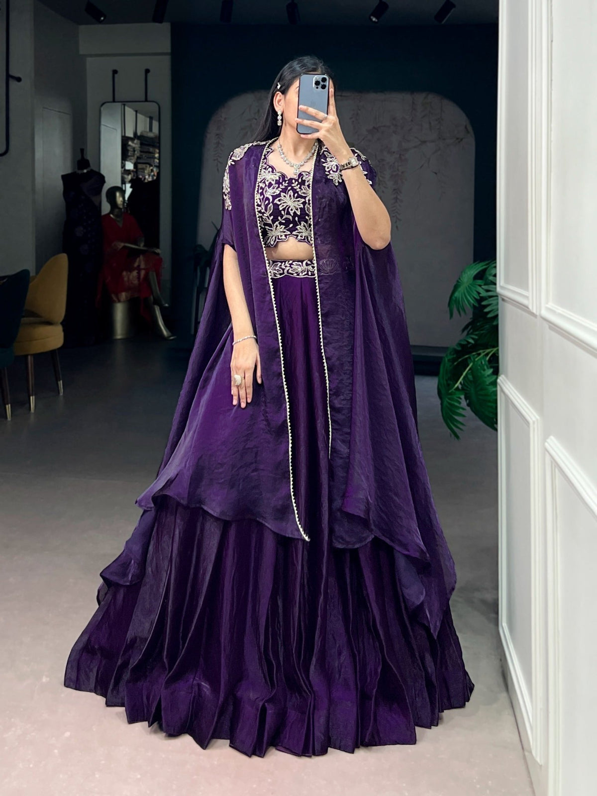 Amrah Wholesale Taraa L 1455 Fendy Silk Indo Western Lehenga - Amrah Wholesale