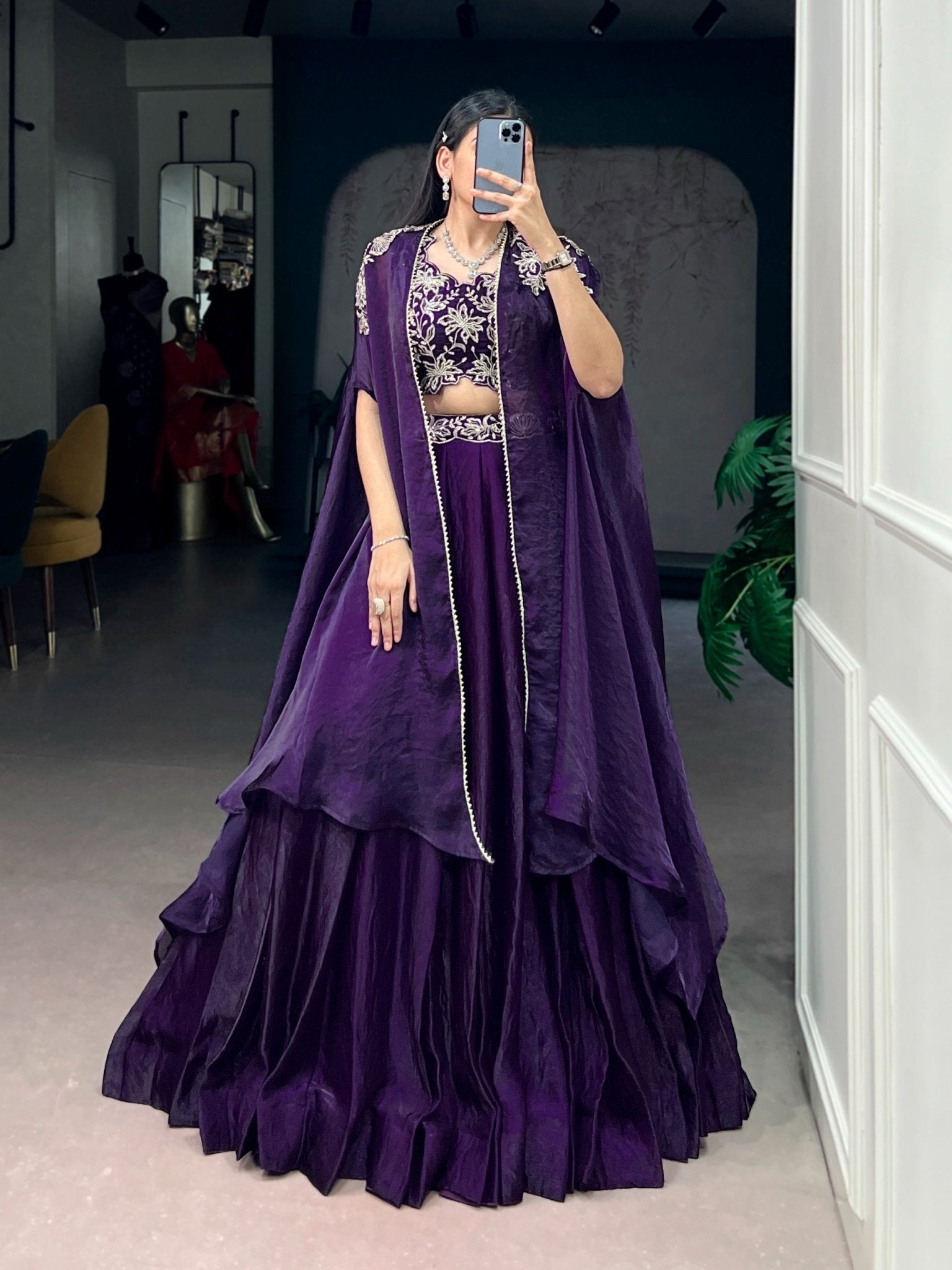 Amrah Wholesale Taraa L 1455 Fendy Silk Indo Western Lehenga - Amrah Wholesale