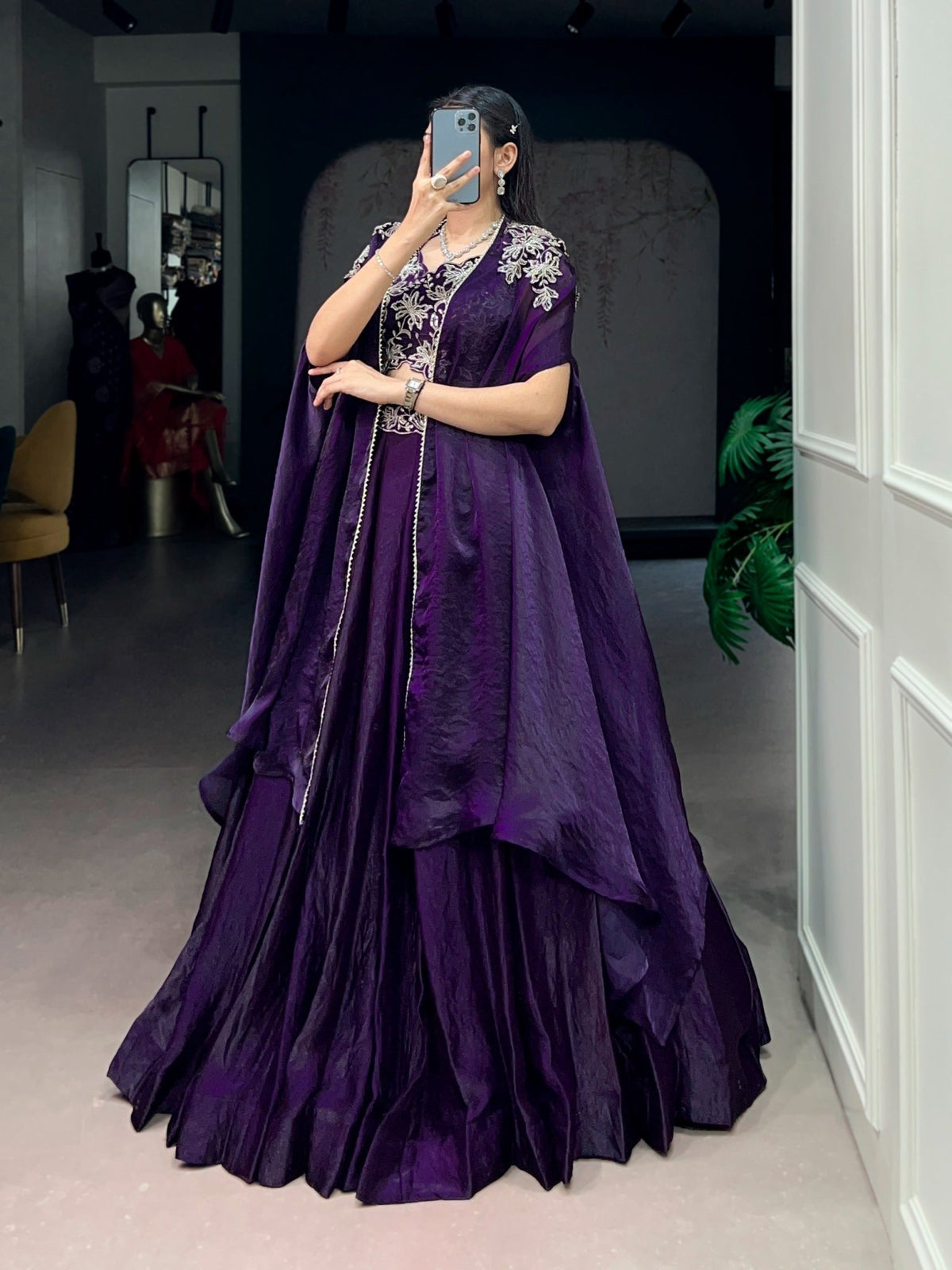 Amrah Wholesale Taraa L 1455 Fendy Silk Indo Western Lehenga - Amrah Wholesale