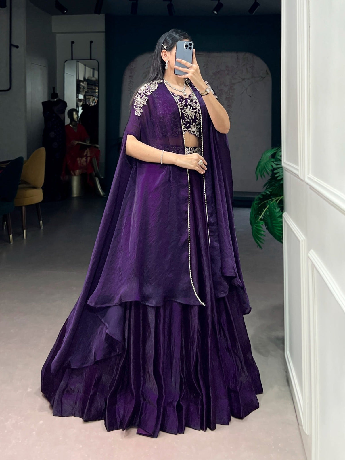 Amrah Wholesale Taraa L 1455 Fendy Silk Indo Western Lehenga - Amrah Wholesale