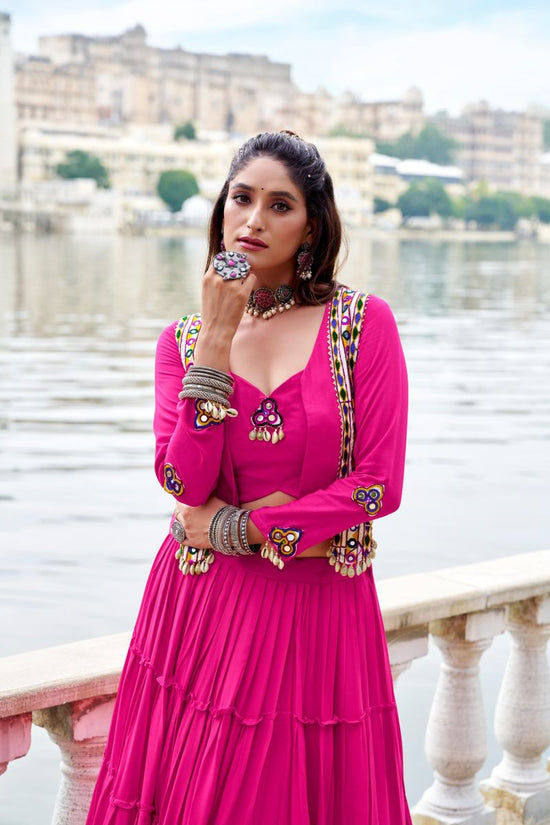 Taraa L 1662 Pure Rayon Traditional Gamthi Work Lehenga Choli with Koti - Amrah Wholesale