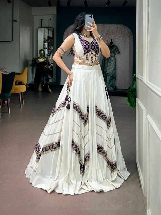 Taraa L 1788 Pure Rayon Gamthi Mirror Lace Traditional Lehenga Choli