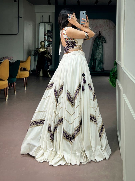 Taraa L 1788 Pure Rayon Gamthi Mirror Lace Traditional Lehenga Choli