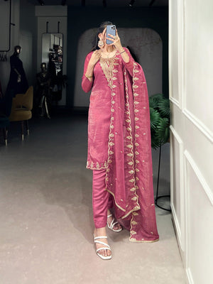 Taraa L 3032 Crunchy Kurti Pant Dupatta Set - Amrah Wholesale