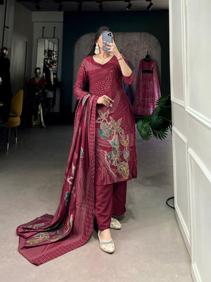 Taraa L 3301 Roman Silk Kurti Pant Dupatta Set - Amrah Wholesale