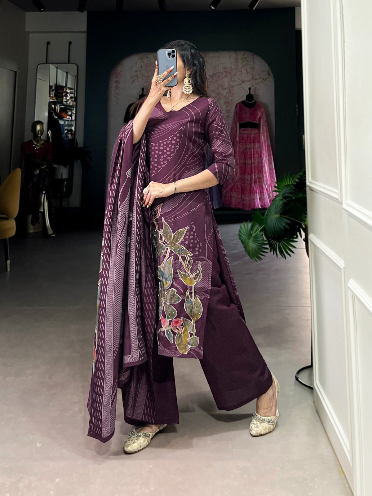 Taraa L 3301 Roman Silk Kurti Pant Dupatta Set - Amrah Wholesale