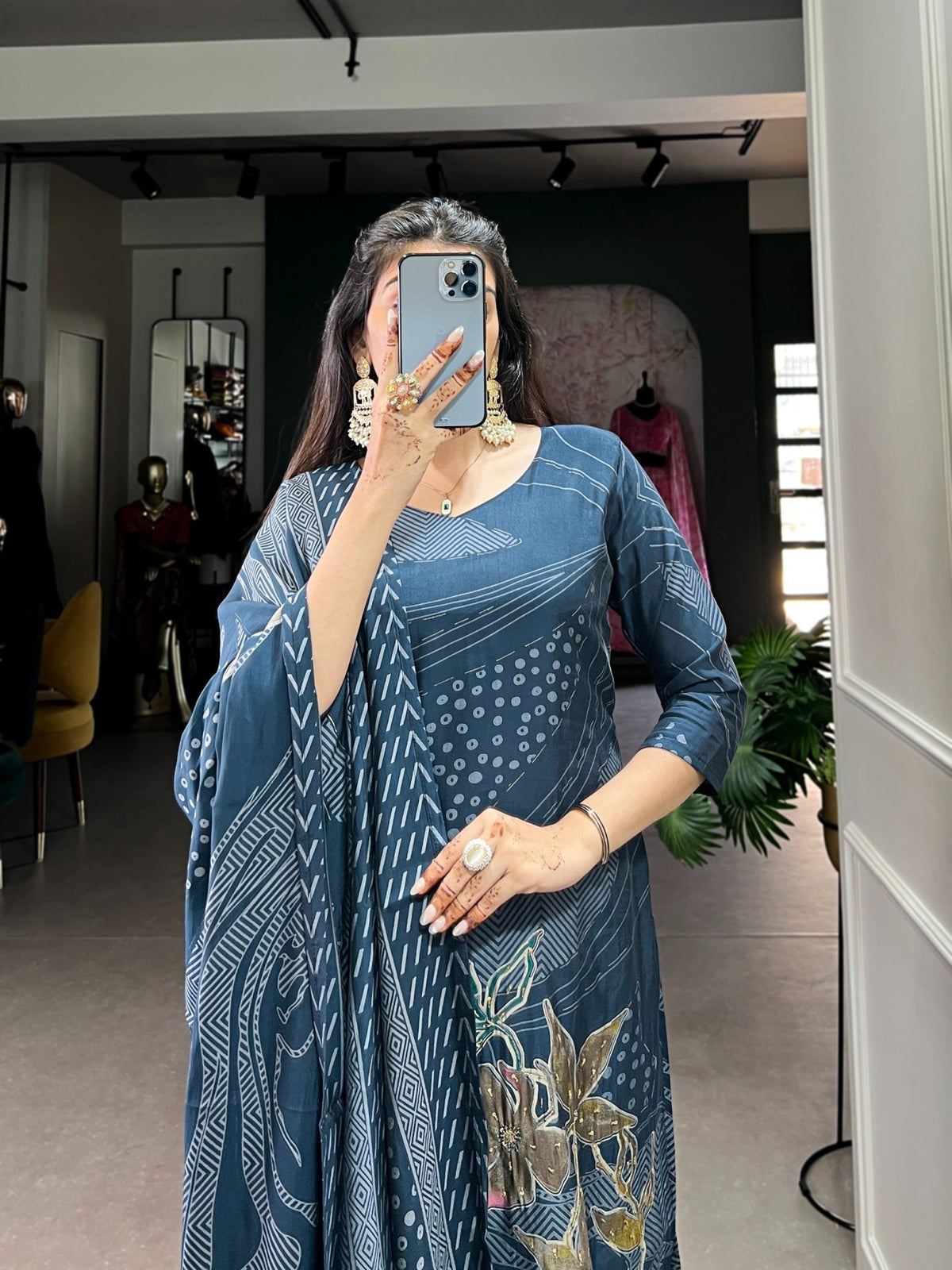 Taraa L 3301 Roman Silk Kurti Pant Dupatta Set - Amrah Wholesale