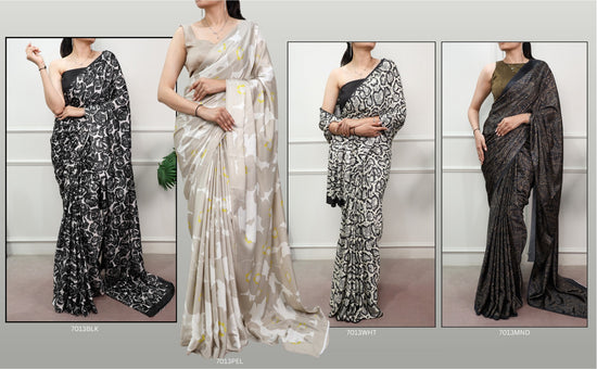 Amrah Taraa L 7013 Satin Silk Printed Saree
