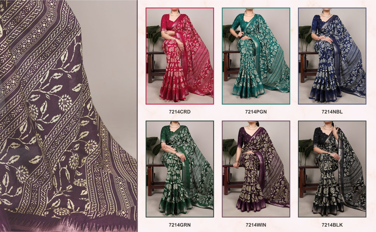 Taraa L 7214 Slub Silk Printed Saree