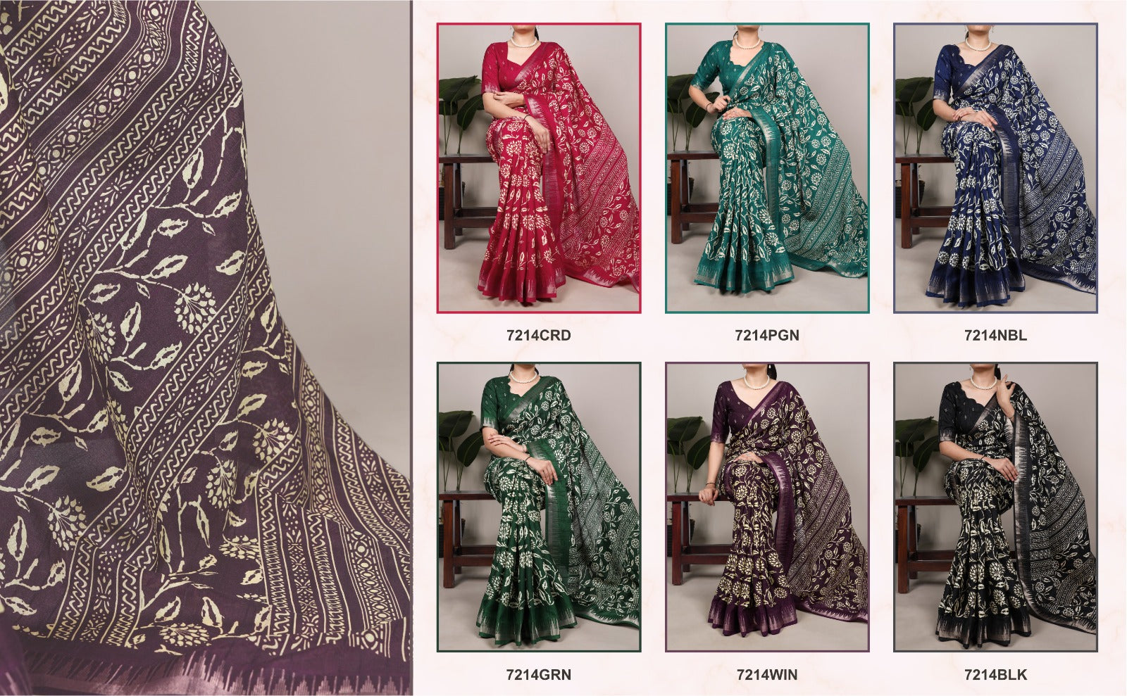 Taraa L 7214 Slub Silk Printed Saree
