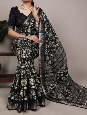 Taraa L 7214 Slub Silk Printed Saree