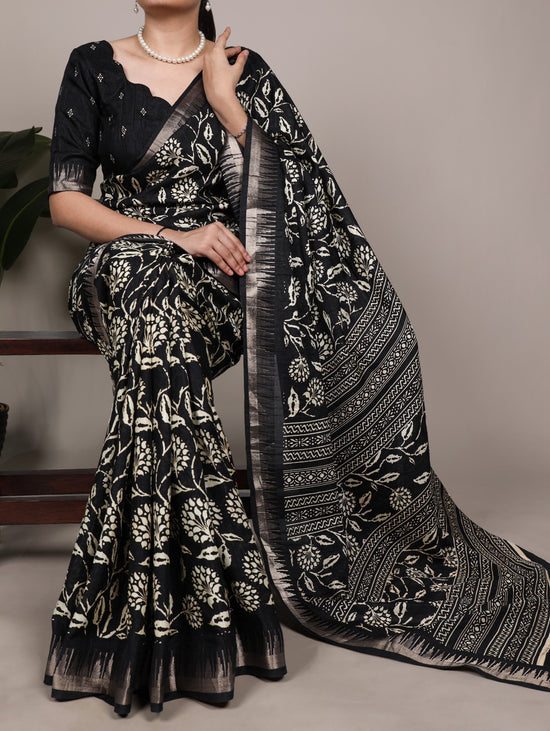 Taraa L 7214 Slub Silk Printed Saree