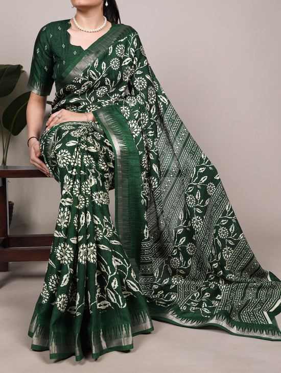 Taraa L 7214 Slub Silk Printed Saree