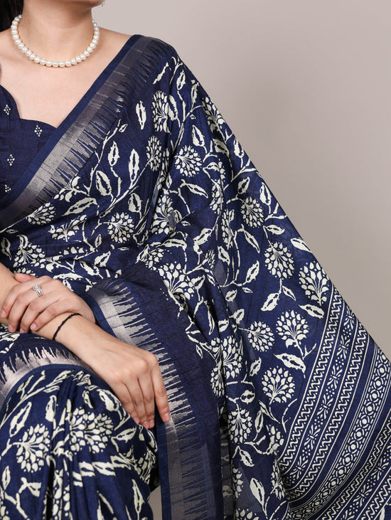 Taraa L 7214 Slub Silk Printed Saree