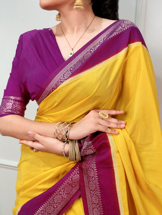 Taraa L 7900 Mysore Crepe Zari Weaving Saree - Amrah Wholesale