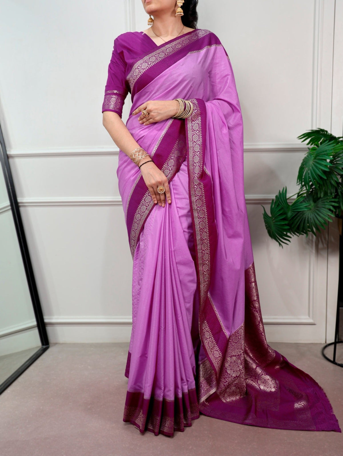 Taraa L 7900 Mysore Crepe Zari Weaving Saree - Amrah Wholesale