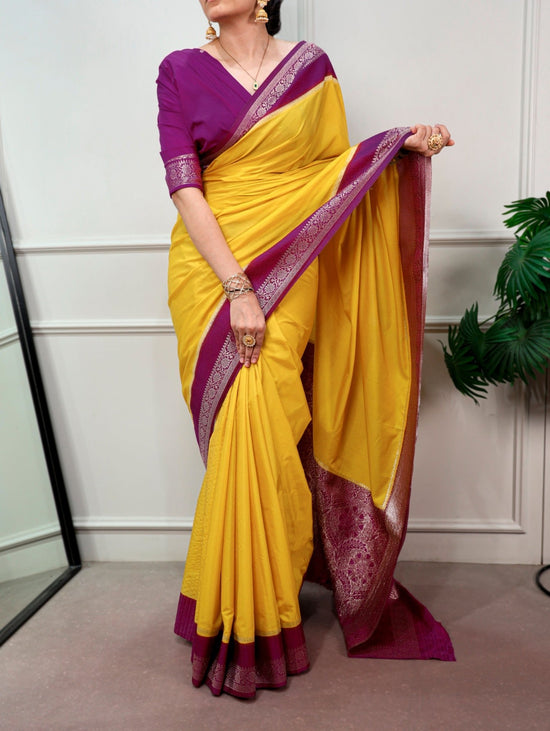 Taraa L 7900 Mysore Crepe Zari Weaving Saree - Amrah Wholesale