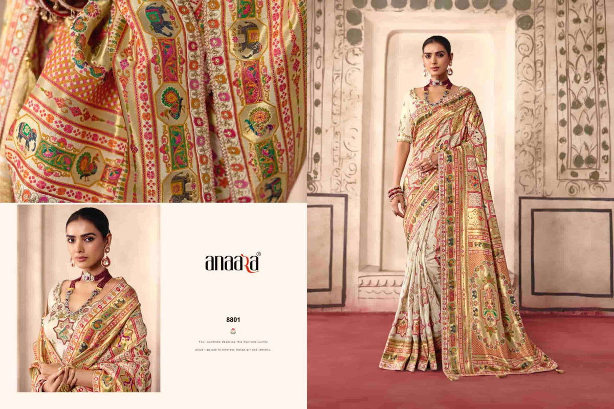 TATHASTU 8800 SERIES Dola Silk Thread Work Embroidered Saree
