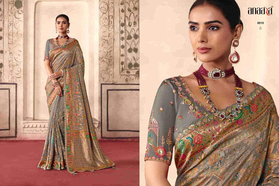 TATHASTU 8800 SERIES Dola Silk Thread Work Embroidered Saree