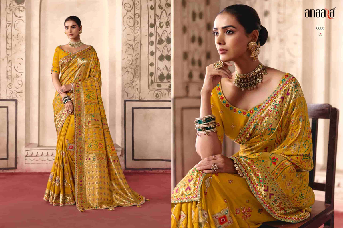 TATHASTU 8800 SERIES Dola Silk Thread Work Embroidered Saree