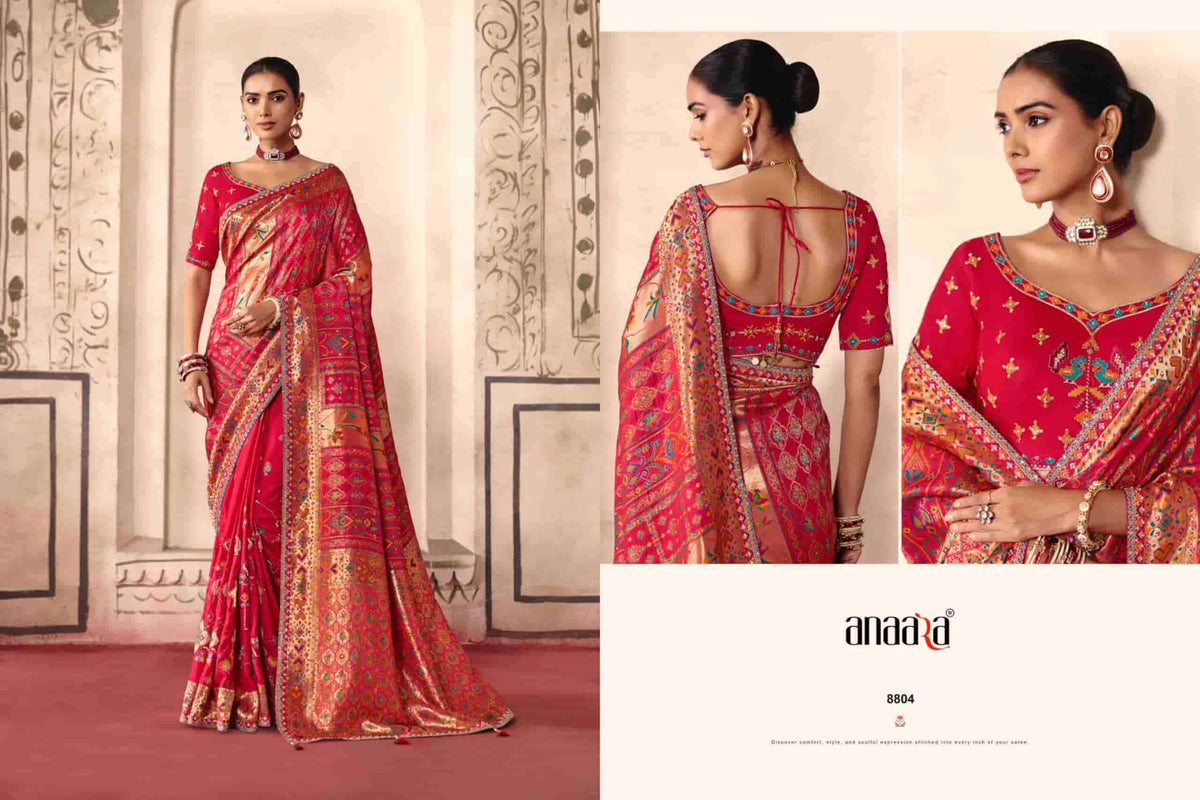 TATHASTU 8800 SERIES Dola Silk Thread Work Embroidered Saree