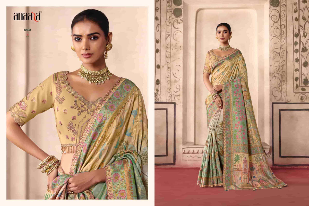 TATHASTU 8800 SERIES Dola Silk Thread Work Embroidered Saree