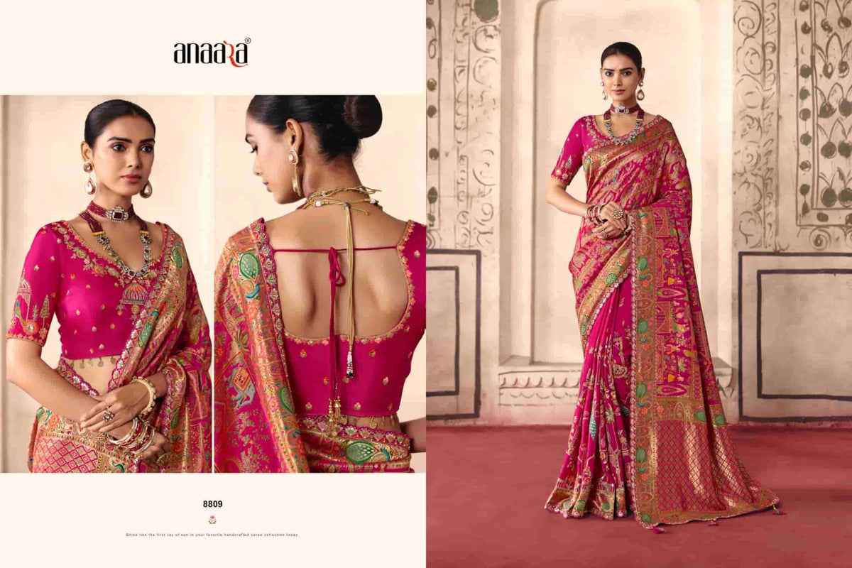 TATHASTU 8800 SERIES Dola Silk Thread Work Embroidered Saree