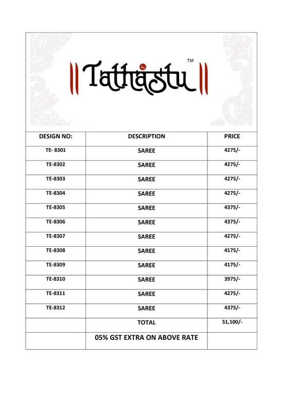 Tathastu Anaara 8301 To 8312 - Amrah Wholesale