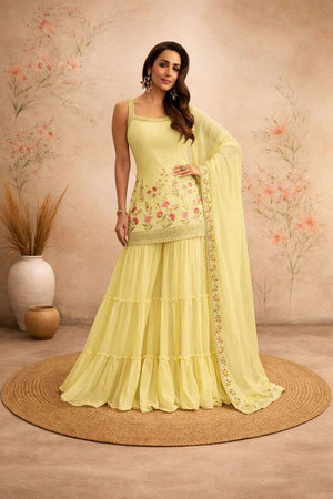 Tawakkal 1043 Faux Georgette Embroidered Sequins Dress Material - Amrah Wholesale