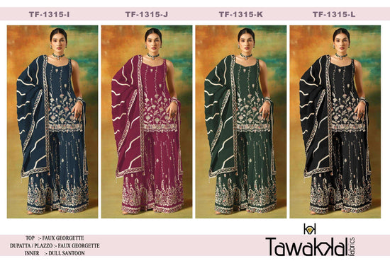 TAWAKKAL 1315 Faux Georgette Pakistani Suit Collection