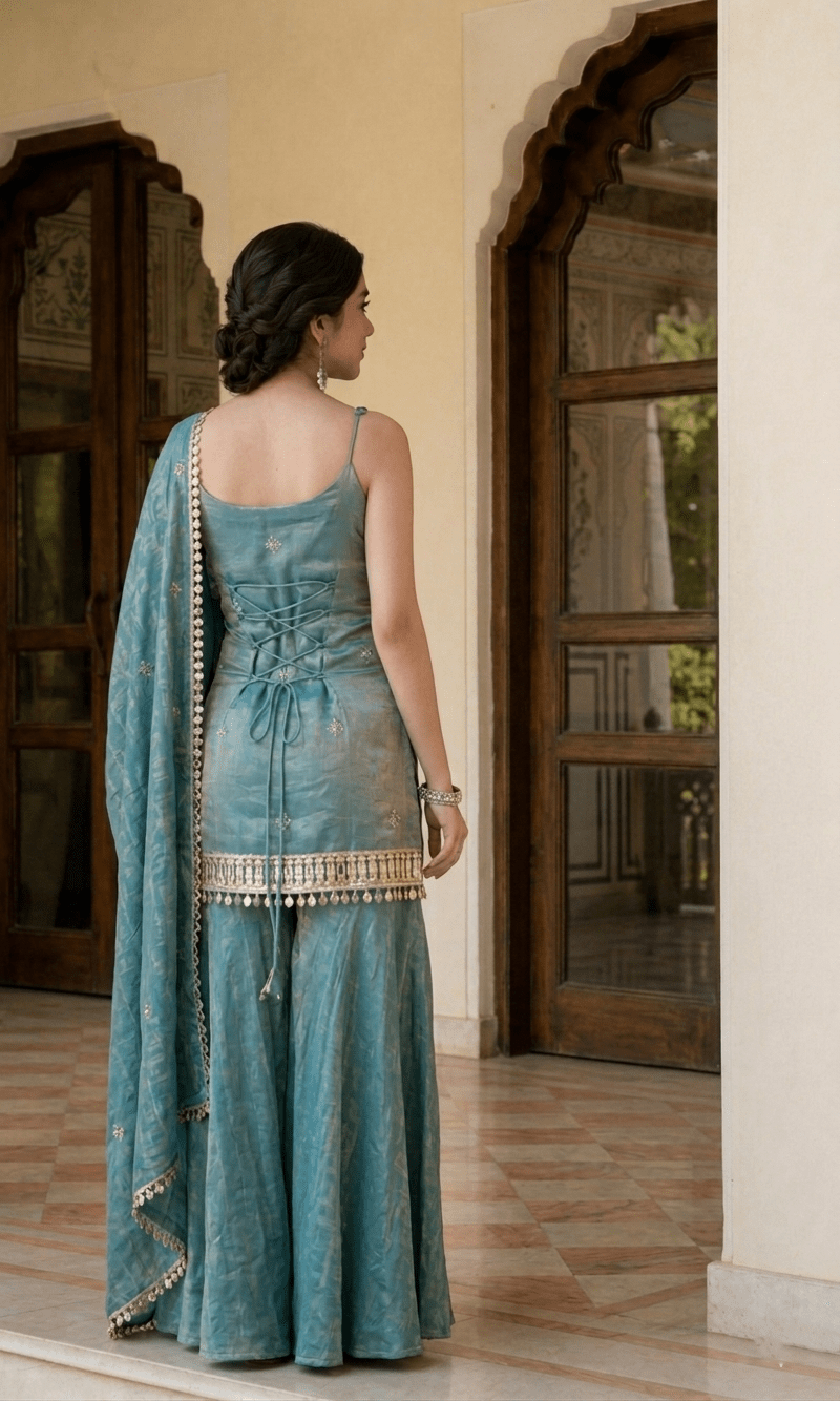 Tc 385 Fandy Mirror Work Kurti Pant Dupatta Set - Amrah Wholesale