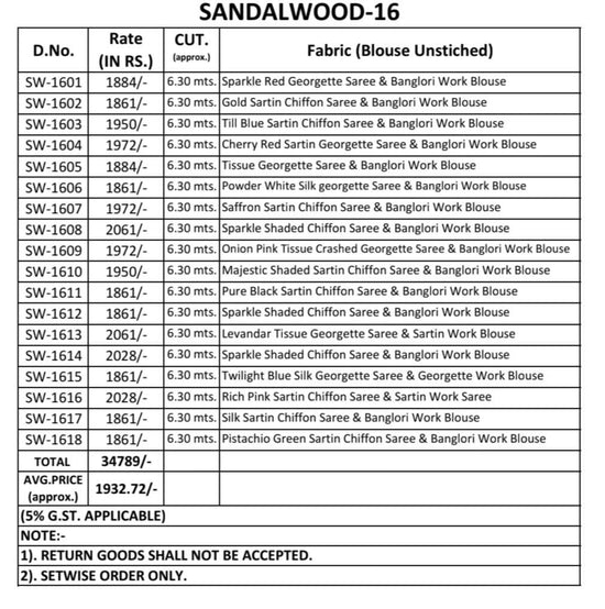 Tfh Sandalwood Vol-16