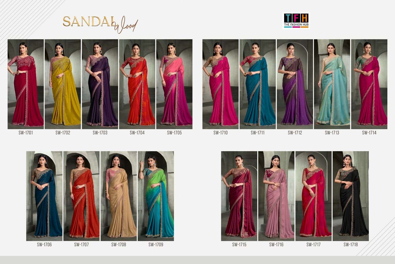 TFH SANDALWOOD VOL-17 Satin Silk Saree