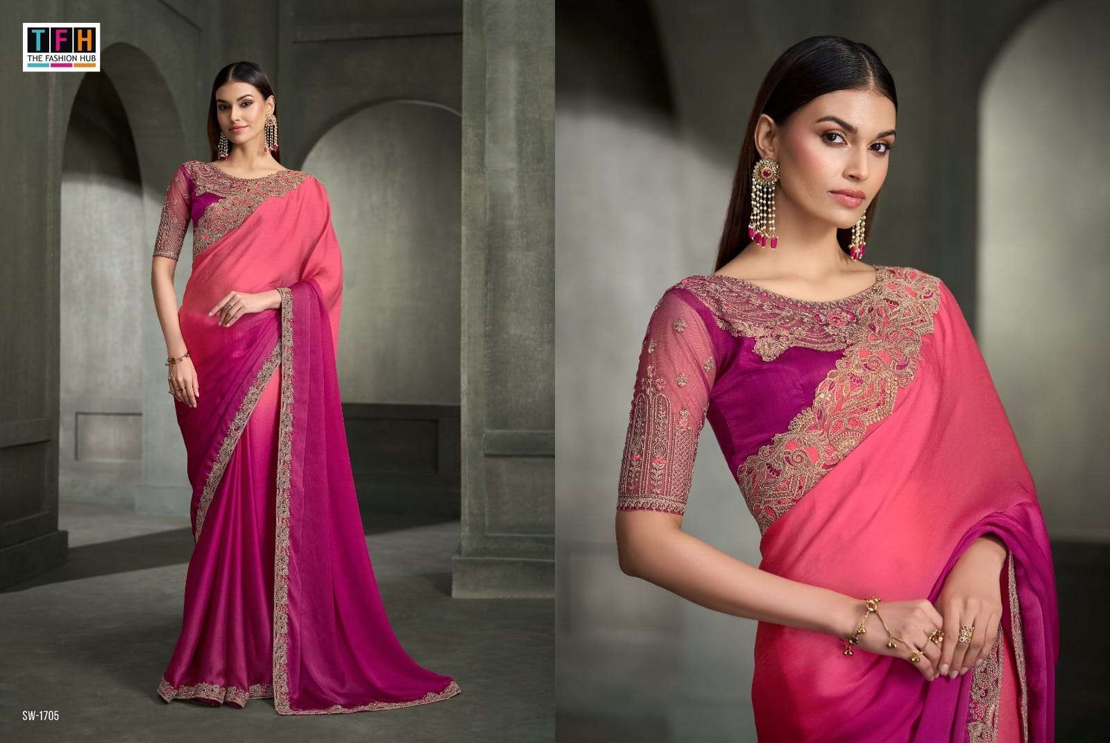 TFH SANDALWOOD VOL-17 Satin Silk Saree