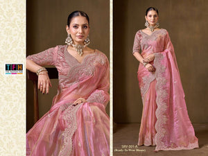 TFH SARVARATNA VOL-3 Tissue Georgette Embroidered Festive Wear Saree