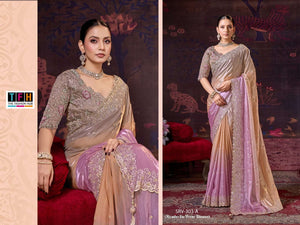 TFH SARVARATNA VOL-5 Satin Tissue Silk Embroidered Party Wear Saree