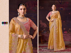 TFH SARVARATNA VOL-6 - 137 Tissue Silk Gold Zari Work Embroidered Saree