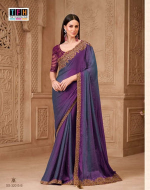 TFH Silver Screen 32015 Georgette Embroidery Saree - Amrah Wholesale