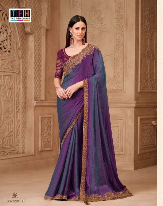 TFH Silver Screen 32015 Georgette Embroidery Saree - Amrah Wholesale