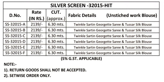 TFH Silver Screen 32015 Georgette Embroidery Saree - Amrah Wholesale