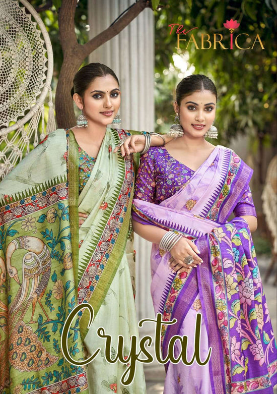The Fabrica Crystal Soft Cotton Digital Print Saree