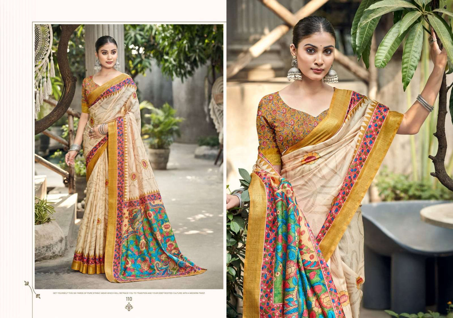 The Fabrica Crystal Soft Cotton Digital Print Saree