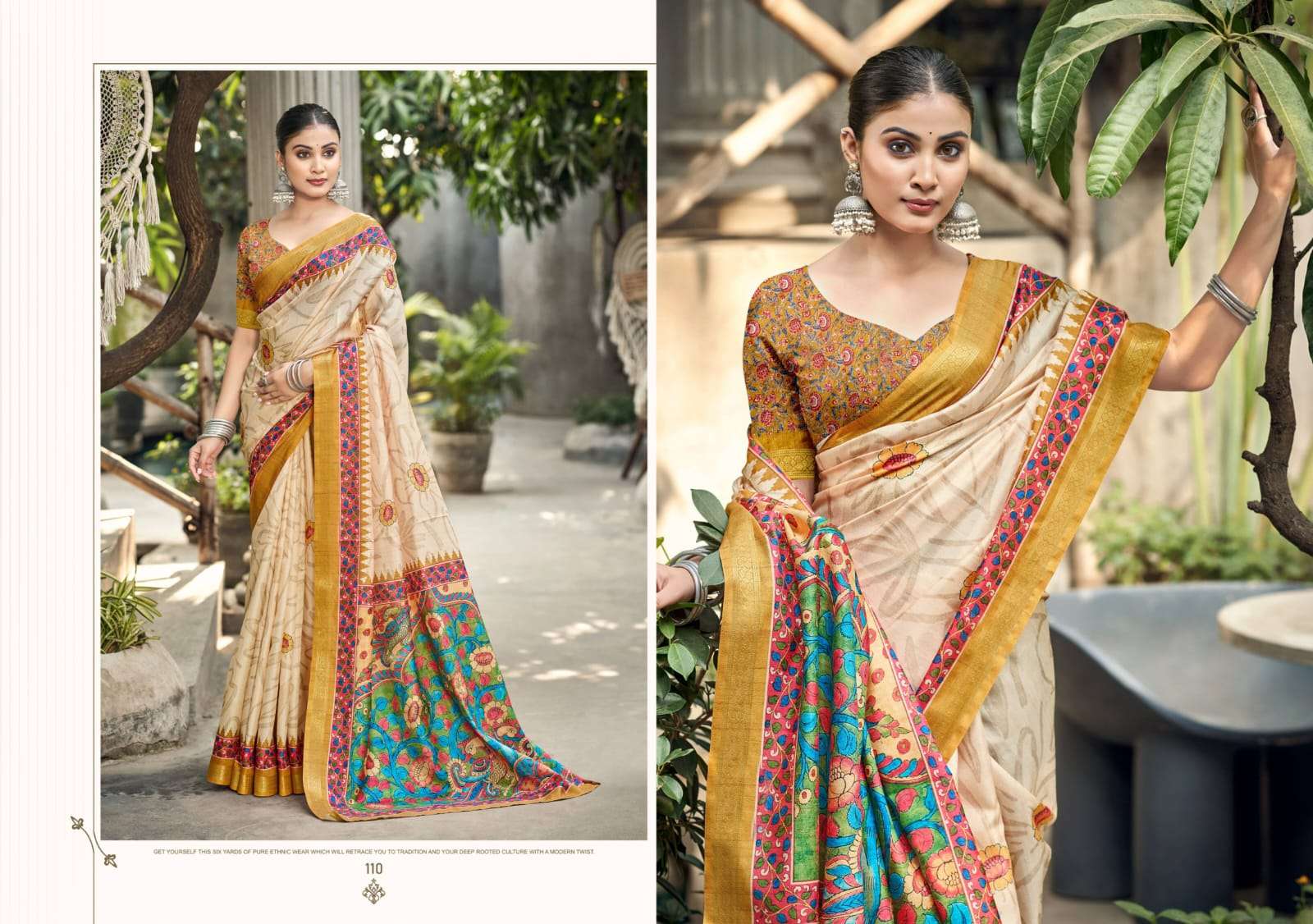 The Fabrica Crystal Soft Cotton Digital Print Saree