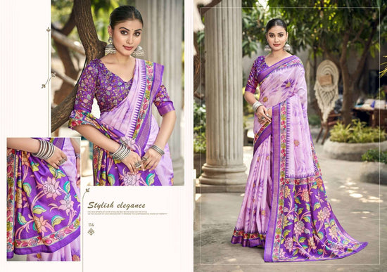The Fabrica Crystal Soft Cotton Digital Print Saree
