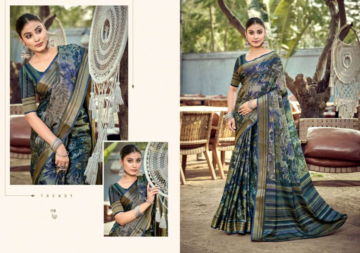 The Fabrica Parwaana Soft Cotton Digital Printed Saree Collection
