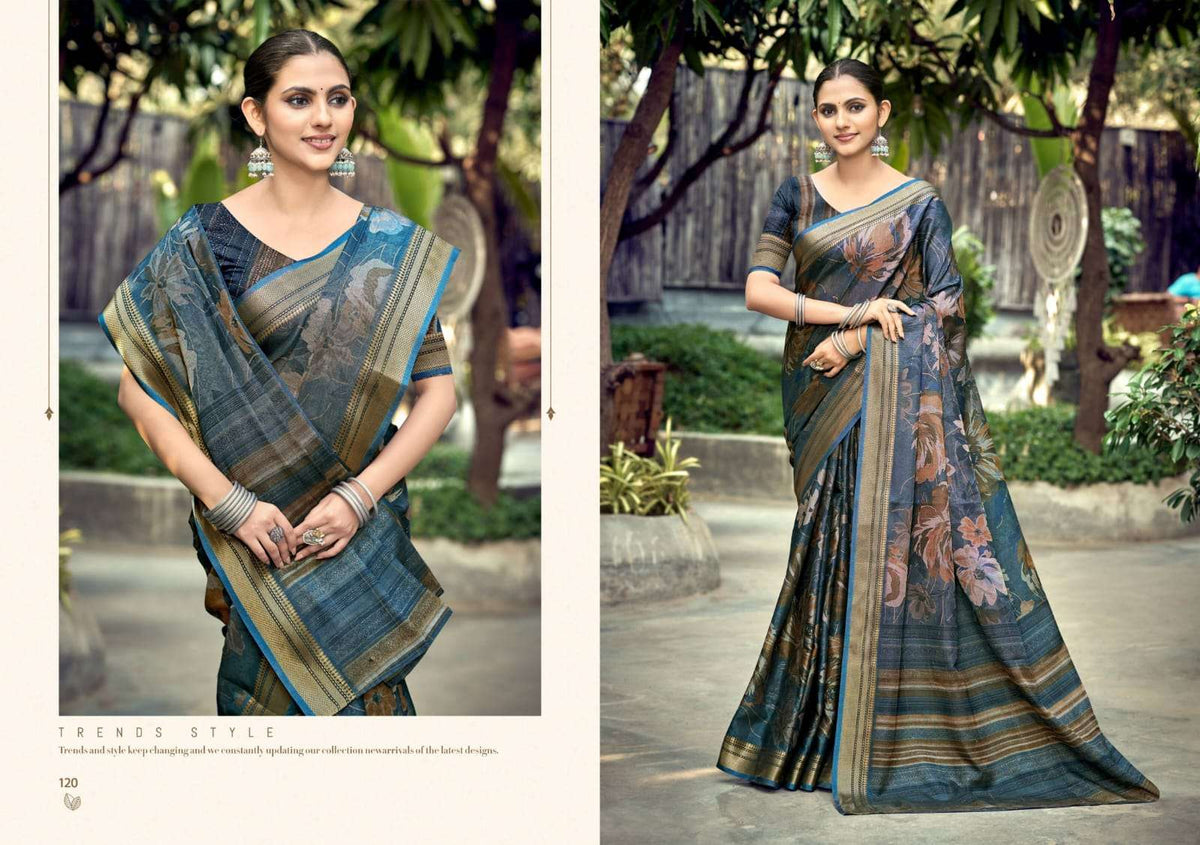 The Fabrica Parwaana Soft Cotton Digital Printed Saree Collection