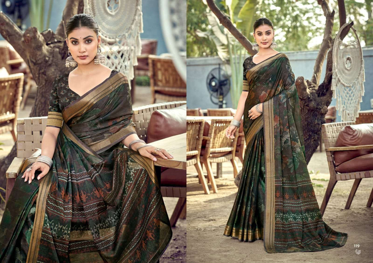 The Fabrica Parwaana Soft Cotton Digital Printed Saree Collection