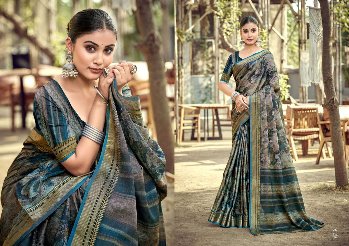 The Fabrica Parwaana Soft Cotton Digital Printed Saree Collection