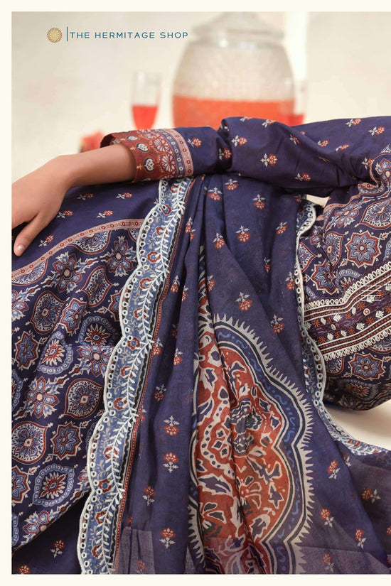 The Hermitage Ajrakh Vol 1 Lawn Cotton Dress Material