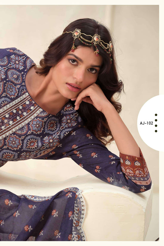 The Hermitage Ajrakh Vol 1 Lawn Cotton Dress Material